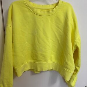 Lululemon Bright Yellow Cropped Scuba crew neck Sweatshirt
